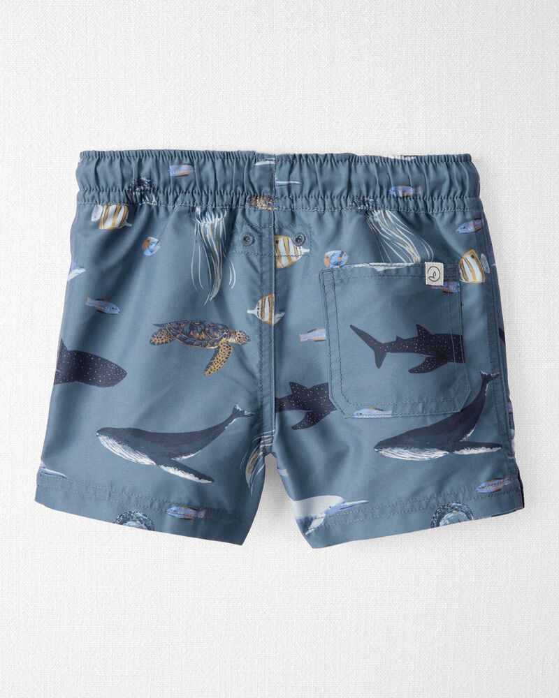 Toddler Boy Recycled Ocean-Print Swim Trunks, image 2 of 4 slides