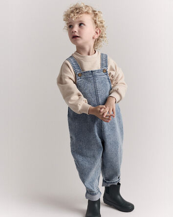 Toddler Avenue Wash Denim Overalls - Blue, 
