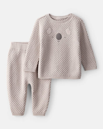 Baby Boy Koala Cotton Long-Sleeve Sweater & Pant Set - Brown, 