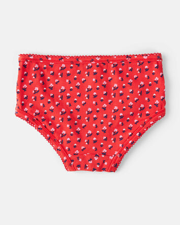 Kid 7-Pack Ladybug Print Brief Stretch Cotton Underwear, 