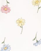 Baby Girl Floral Print PurelySoft Footie 1-Piece Pajamas - Ivory, image 3 of 5 slides