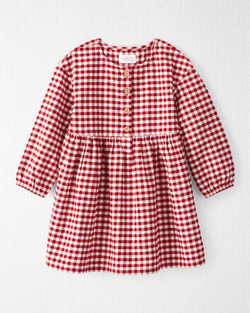 Toddler Girl Organic Cotton Flannel Dress, 