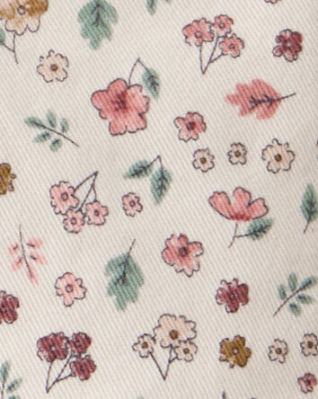 Toddler Girl Floral Print Cotton Skirt - Ivory, 