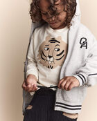 Toddler 'Endless Potential' Tiger Long-Sleeve Pocket Graphic Tee - Cream, image 4 of 7 slides