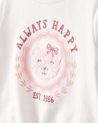 Baby Girl 2-Piece Graphic Tee & Printed Skort Set - White/Pink, image 3 of 7 slides