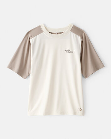 Boys Active Short-Sleeve Graphic Tee - Ivory/Tan, 