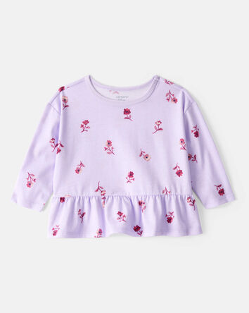 Baby Girl Floral Long-Sleeve Top - Purple, 