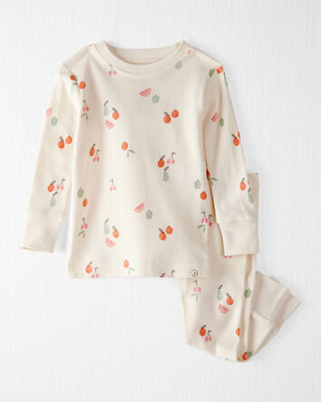 Baby Fruit Print Organic Cotton 2-Piece Pajamas, 