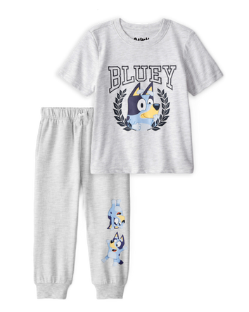 Toddler Boy 2-Piece Bluey Tee & French Terry Joggers Set - Grey
, 