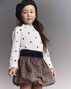 Toddler Girl Bubble Skirt in Plaid - Tan, image 1 of 6 slides