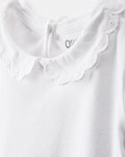 Baby Scalloped Collar Short-Sleeve Bodysuit - White, image 2 of 4 slides