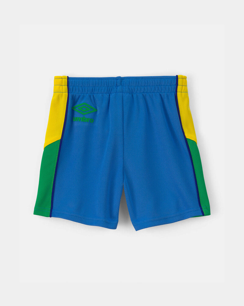 Toddler Umbro Brazil Mesh Soccer Shorts - Blue/Yellow/Green, image 2 of 5 slides