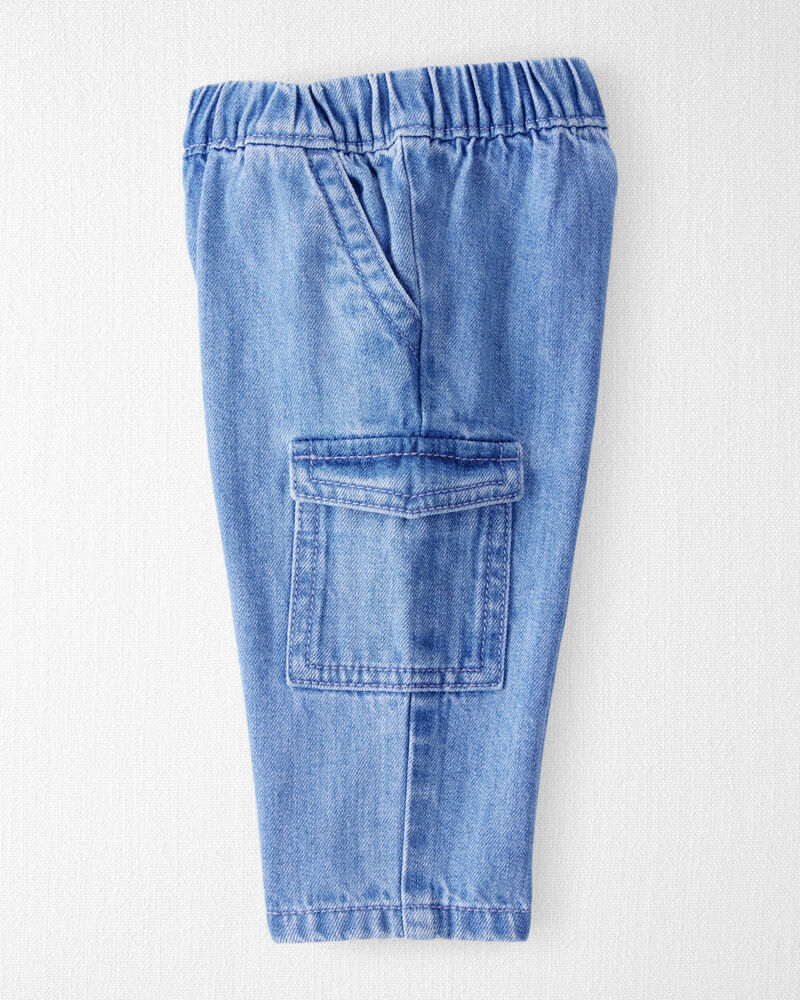 Baby Organic Cotton Denim Cargo Pants, image 4 of 6 slides