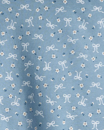 Toddler Girl 2-Piece Bow Print Cotton Long-Sleeve Hoodie & Pant Set - Blue, 