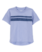 Baby Striped Short-Sleeve Tee - Blue, image 1 of 3 slides