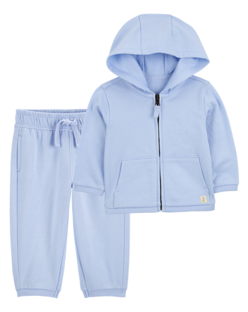 Baby 2-Piece French Terry Hoodie & Joggers Set - Blue, 