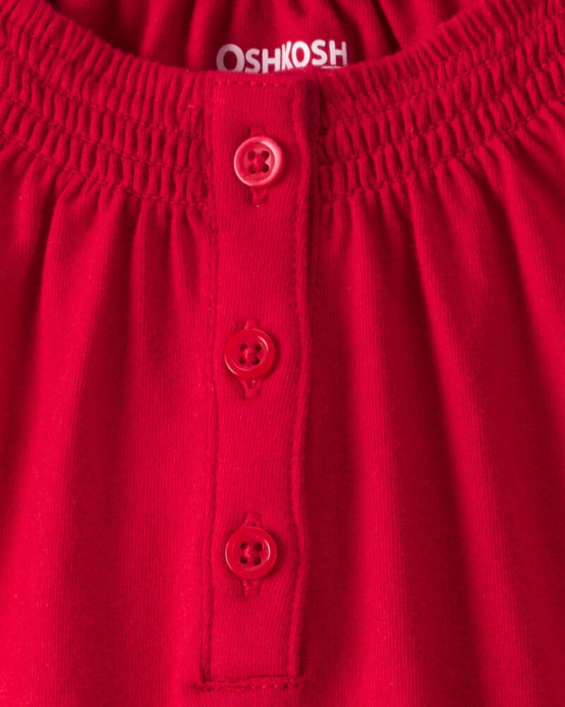 Baby Girl Long-Sleeve Fashion Bodysuit - Red, image 2 of 3 slides