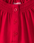 Baby Girl Long-Sleeve Fashion Bodysuit - Red, image 2 of 3 slides