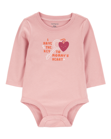 Baby 'Key To Mommy's Heart' Short Sleeve Bodysuit, 