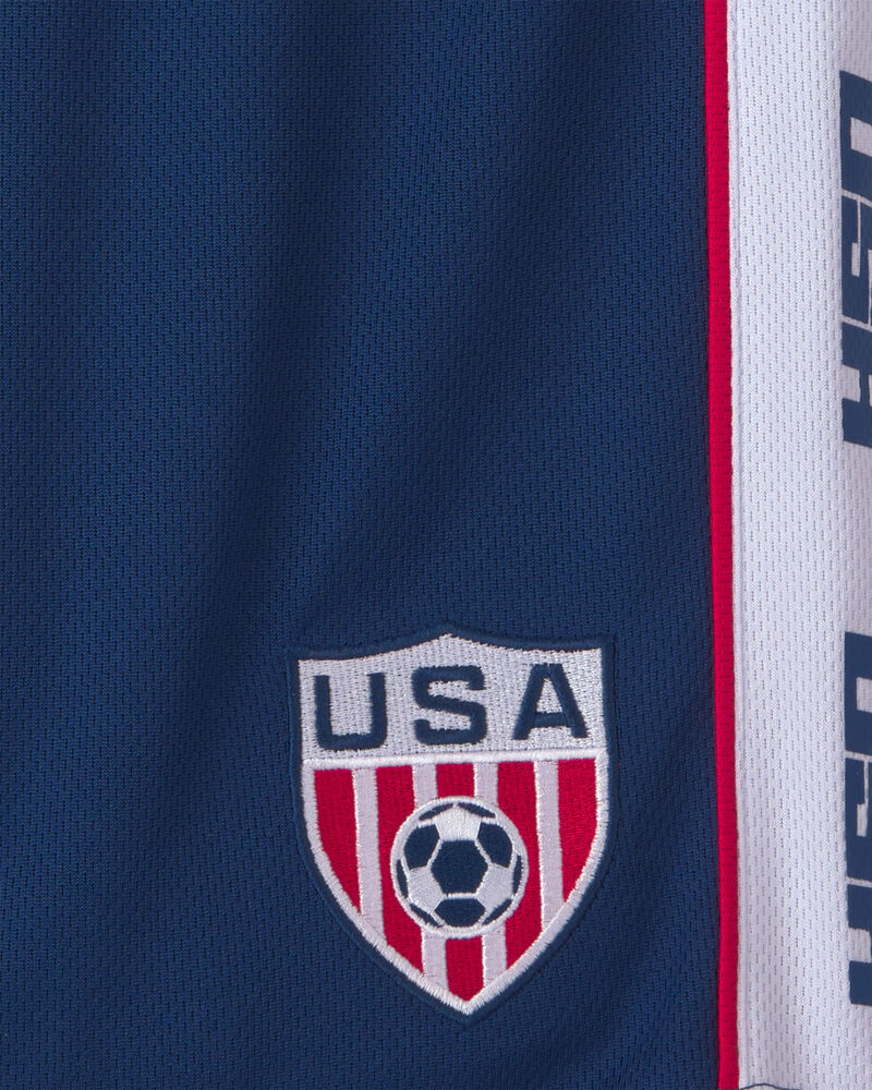 Kids Umbro USA Mesh Soccer Shorts - Navy Blue/White, image 4 of 5 slides