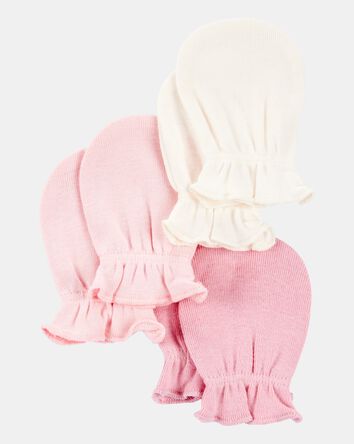 Baby 3-Pack Mitts - Pink, 