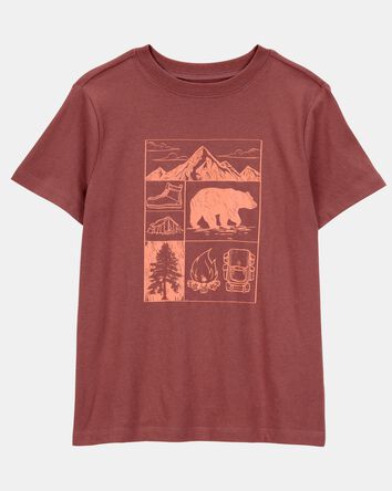 Boys Scenic Mountain Short-Sleeve Graphic Tee - Brown, 