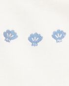 Baby Girl 3-Piece Shell Print Outfit Set - Blue/White, image 3 of 5 slides