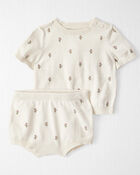 Baby Girl 2-Piece Organic Cotton Floral-Print Sweater Set, image 1 of 4 slides