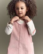 Toddler Girl Otter Pocket Corduroy Jumper - Light Pink, image 3 of 7 slides