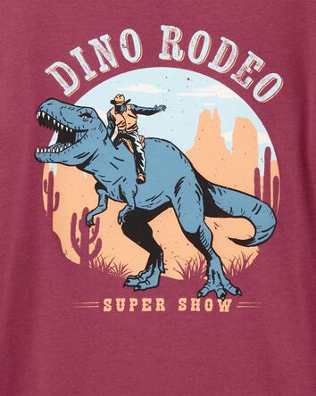 Boys Dino Rodeo Long-Sleeve Graphic Tee - Red, 