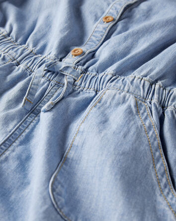 Kid Organic Cotton Chambray Romper, 