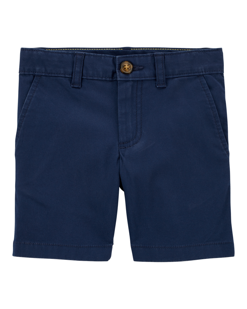 Toddler Blue Flat-Front Shorts, image 1 of 4 slides