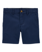 Toddler Blue Flat-Front Shorts, image 1 of 4 slides