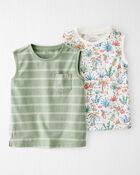 Toddler 2-Pack Organic Cotton Tropical Knit Tanks, image 1 of 5 slides