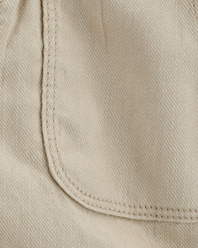 Toddler Pull-On Twill Shorts - Khaki, image 5 of 6 slides