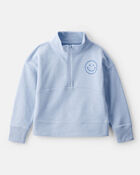 Girls 2-Piece Smiley Face Pullover Sweatshirt & Joggers Set - Blue, image 2 of 6 slides