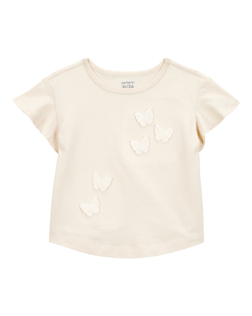 Baby Butterfly Short-Sleeve Top - Ivory, 