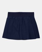 Kid 2-Pack Poplin Stretch Uniform Skorts - Navy, image 2 of 4 slides