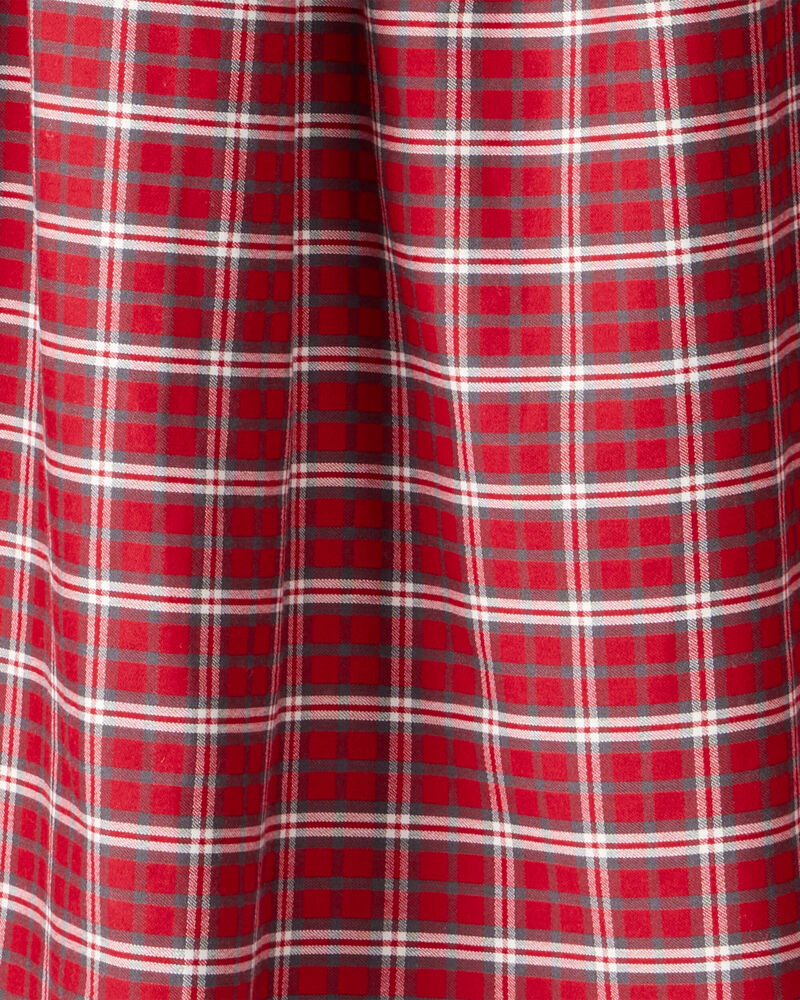 Toddler Girl Plaid Cotton Sleeveless Occasion Dress - Red, image 4 of 5 slides