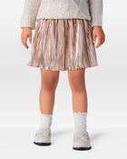 Toddler Girl Metallic Pleated Skirt - Gold, image 3 of 5 slides