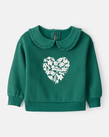 Toddler Girl Heart Long-Sleeve Pullover Sweatshirt - Green, 