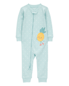Baby Girl 1-Piece Pineapple 100% Snug Fit Cotton Footless Pajamas - Green, image 1 of 3 slides