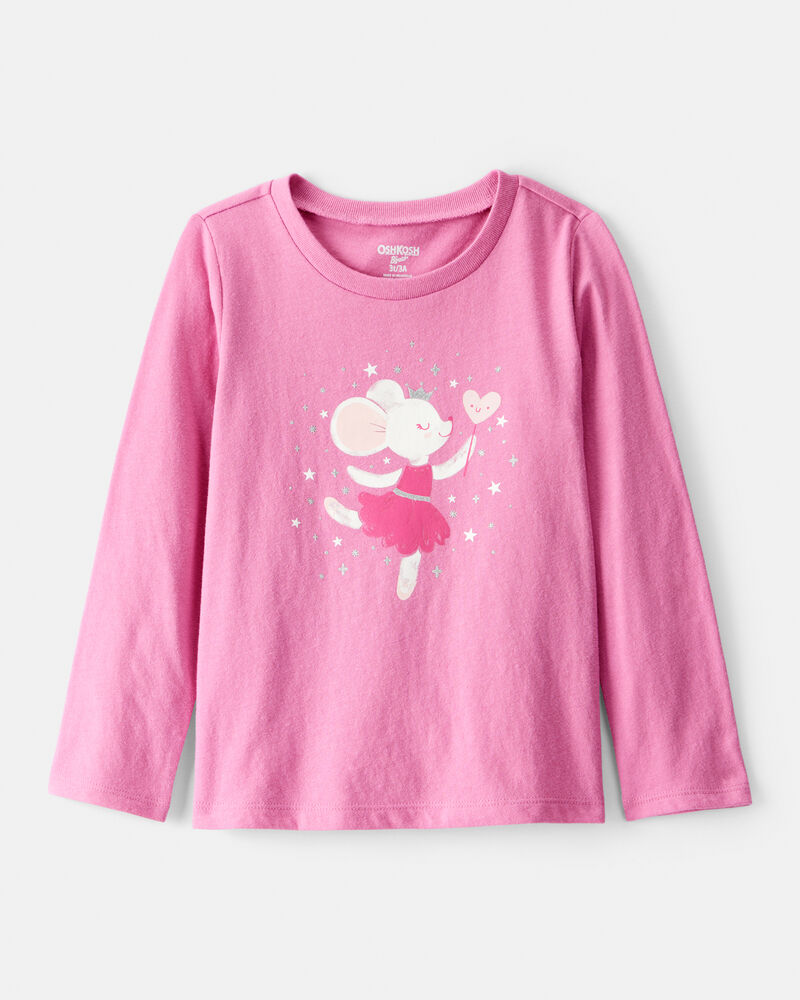 Toddler Girl Ballerina Long-Sleeve Graphic Tee - Pink, image 1 of 3 slides