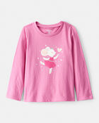 Toddler Girl Ballerina Long-Sleeve Graphic Tee - Pink, image 1 of 3 slides