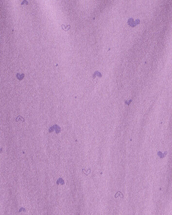Girls Heart Print Long-Sleeve Peplum Top - Purple, 