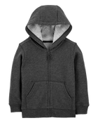 Toddler Boy Marled Zip-Up French Terry Hoodie - Grey, image 1 of 3 slides