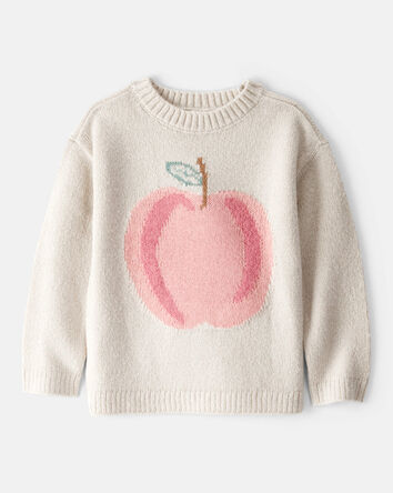 Toddler Girl Apple Long-Sleeve Sweater - Ivory, 