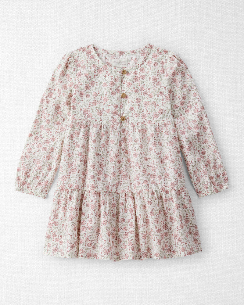 Toddler Girl Organic Cotton Dress in Prairie Blossom Print, image 1 of 5 slides