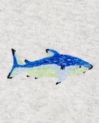 Baby Boy Fish Cotton Blend Romper - Grey, image 3 of 4 slides