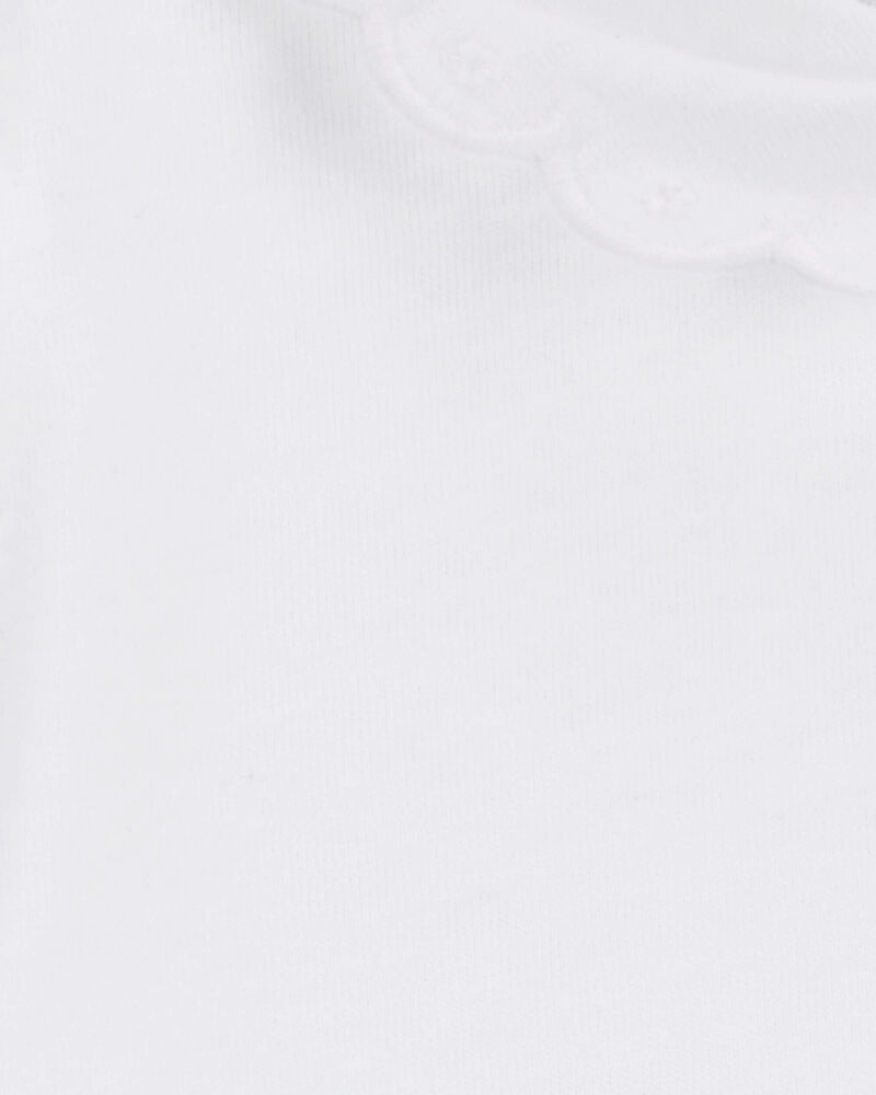 Baby Scalloped Collar Short-Sleeve Bodysuit - White, image 3 of 4 slides